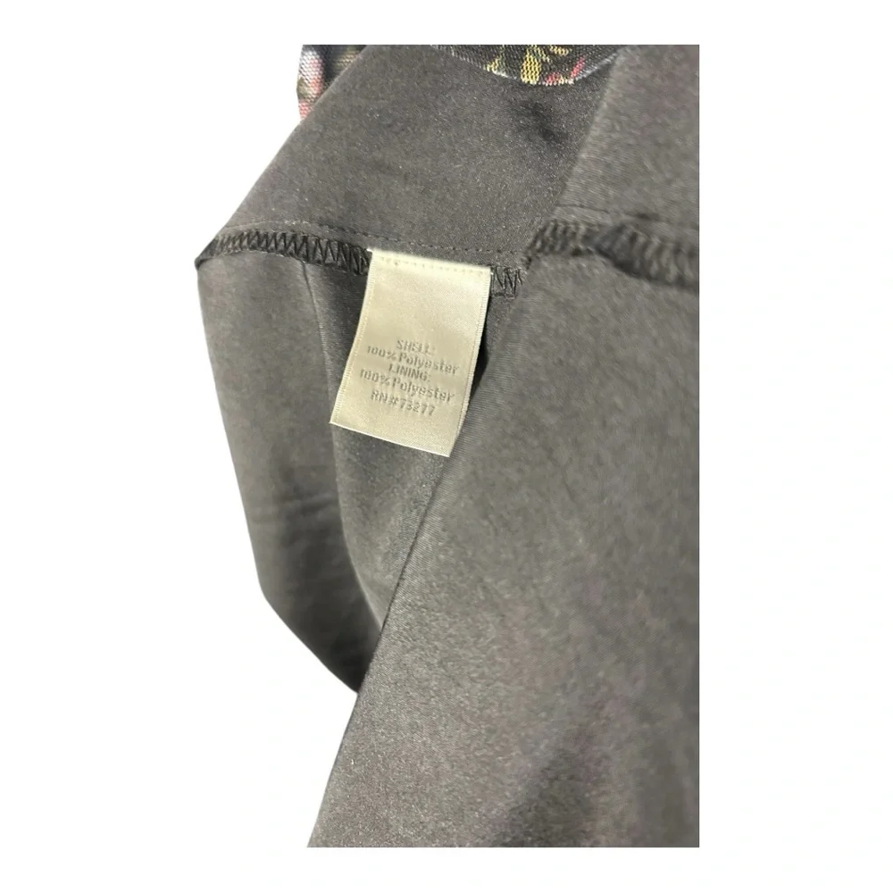 Disney LC Lauren Conrad Women's Black Floral Fit & Flare Midi Dress Size 8 - Picture 6 of 9